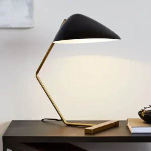 Minimalist Curved Black & Brass Table Lamp TL-B012 1