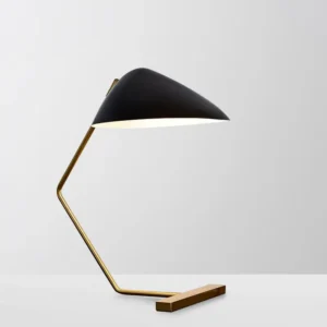 Minimalist Curved Black & Brass Table Lamp TL-B012 2