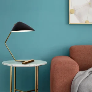Minimalist Curved Black & Brass Table Lamp TL-B012 3