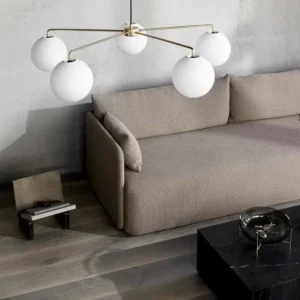 Mid-Century Modern 5-Heads Globe Glass Chandelier for Living Room MB2009 4