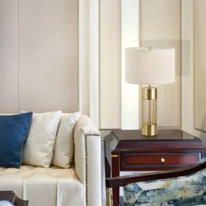 Luxury Brass finish Metal Cylinder Table Lamp TL-B014 2