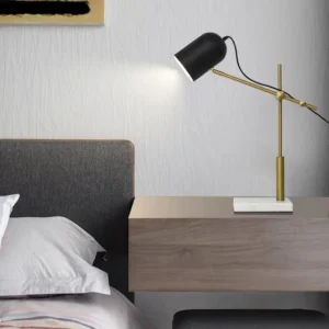 Adjustable Black & Brass Table Lamp with Marble Base TL-B018 2