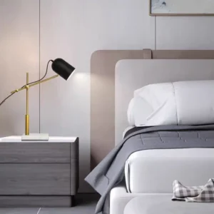 Adjustable Black & Brass Table Lamp with Marble Base TL-B018 4