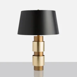 Modern Stacked Metal Table Lamp with Black Fabric Shade TL-B020 2