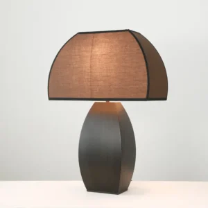 Modern Curved Black Metal Base with Fabric Shade TL-B022 3