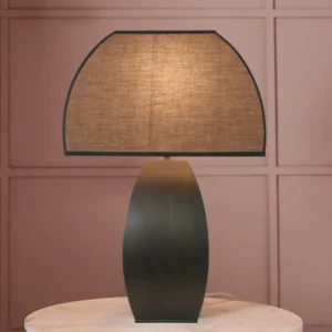 Modern Curved Black Metal Base with Fabric Shade TL-B022 4