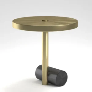 Modern Round Disc Brass & Black Metal Table Lamp TL-B033 2
