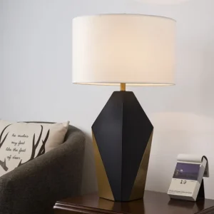 Modern Geometric Metal Table Lamp with Fabric Shade TL-B035 1