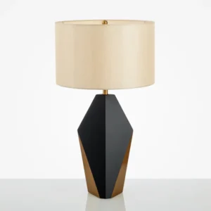 Modern Geometric Metal Table Lamp with Fabric Shade TL-B035 4