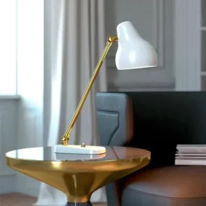 Minimalist White & Brass Adjustable Bedside Table Lamp TL-B036 1