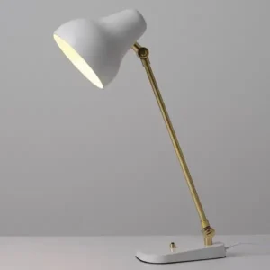 Minimalist White & Brass Adjustable Bedside Table Lamp TL-B036 4