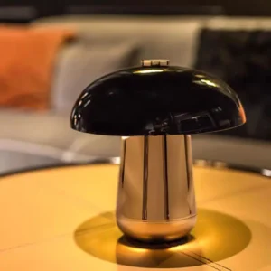 Modern Black & Brass Metal Mushroom Table Lamp TL-B037 1