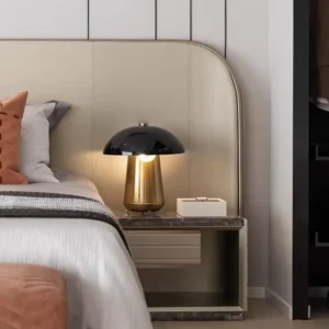 Modern Black & Brass Metal Mushroom Table Lamp TL-B037 3