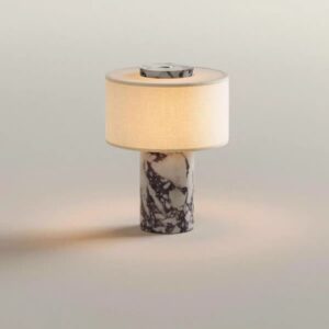 Marble Column Table Lamp with Fabric Shade TL-D001 7