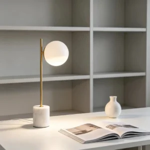 Minimalist Marble Base Opal Glass Globe Table Lamp TL-D012 3