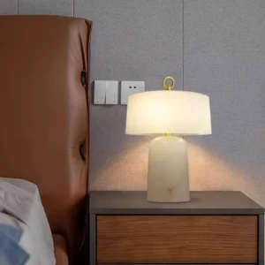 Modern Alabaster Table Lamp with Metal Ring Handle TL-K005 3