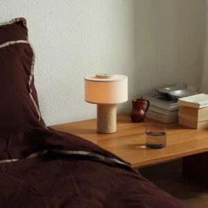 Marble Column Table Lamp with Fabric Shade TL-D001 5