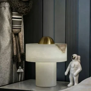 Modern Alabaster Table Lamp with Brass Dome Accent TL-K002 2