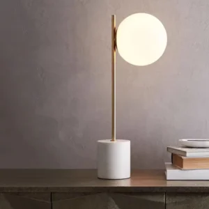 Minimalist Marble Base Opal Glass Globe Table Lamp TL-D012 1