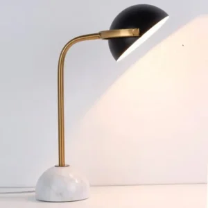 Mid-Century Style Marble & Brass Finish Curved Arm Table Lamp TL-D013 1