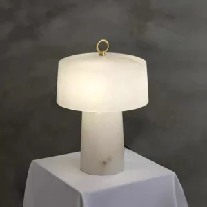 Modern Alabaster Table Lamp with Metal Ring Handle TL-K005 1