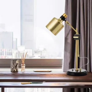 Adjustable Brass Perforated Drum Shade Reading Table Lamp TL-B043 3