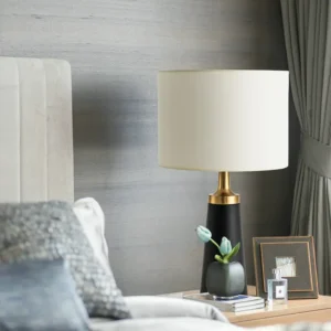 Contemporary Black Cone Base Brass Accent Bedside Table Lamp TL-B044 1