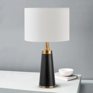 Contemporary Black Cone Base Brass Accent Bedside Table Lamp TL-B044 2
