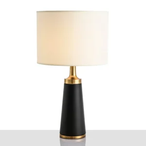 Contemporary Black Cone Base Brass Accent Bedside Table Lamp TL-B044 4