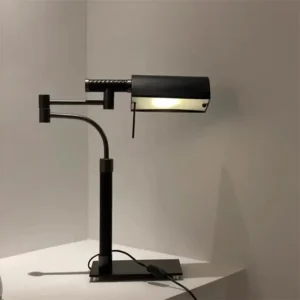Matte Black Adjustable Swing Arm Desk Lamp with Woven Leather TL-B047 2
