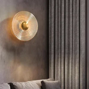 Modern Round Amber Spiral Ripple Glass Wall Sconce Wall Lamp WA1008 4