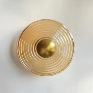 Modern Round Amber Spiral Ripple Glass Wall Sconce Wall Lamp WA1008 5