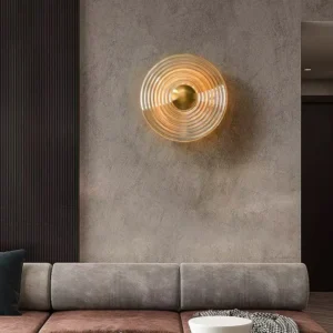Modern Round Amber Spiral Ripple Glass Wall Sconce Wall Lamp WA1008 6
