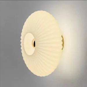 Modern Brass Metal and Fluted Glass Wall Sconce for Bedroom/Entryway WA1009 1