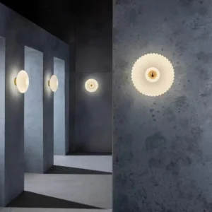 Modern Brass Metal and Fluted Glass Wall Sconce for Bedroom/Entryway WA1009 3