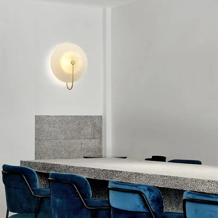 Minimalist Decor Round Fluted Striped Glass Wall Sconce WA1010 3
