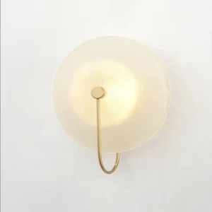 Minimalist Decor Round Fluted Striped Glass Wall Sconce WA1010 7
