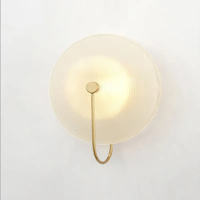 Minimalist Decor Round Fluted Striped Glass Wall Sconce WA1010 7