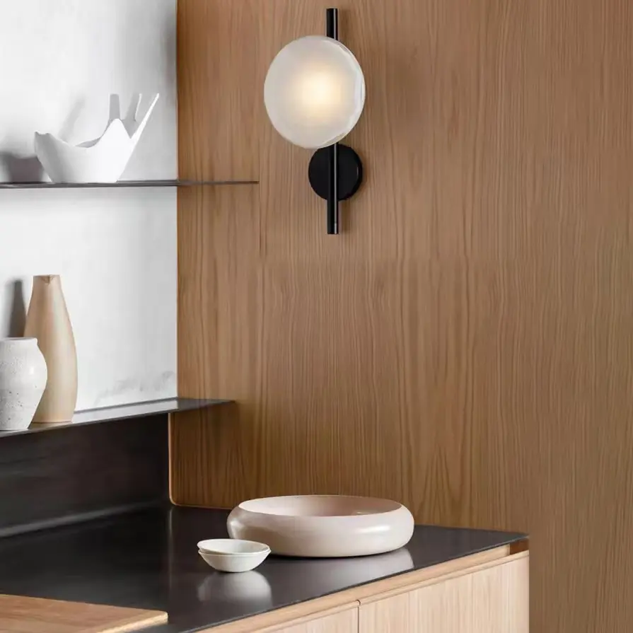 Minimalist Glass Wall Sconce for Bedroom/ Bedside/ Hallyway/Hotel WA1011 9