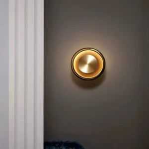 Minimalist Oval Glass Wall Sconce with Black or Brass Metal WA1013 1