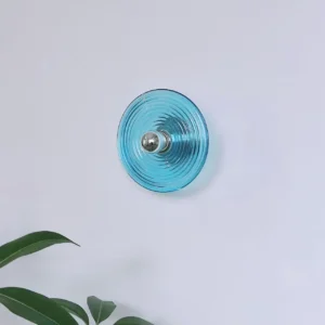 Circular Spiral Ripple Clear& Amber & Blue Glass Wall Sconce WA1015 2