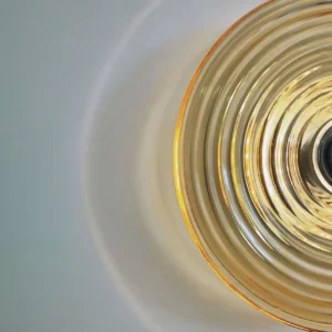 Circular Spiral Ripple Clear& Amber & Blue Glass Wall Sconce WA1015 5