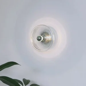 Circular Spiral Ripple Clear& Amber & Blue Glass Wall Sconce WA1015 7