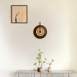 Minimalist Matte Black Disc Wall Sconce with Curved Arm Mesh Textured Glass WA1016 4