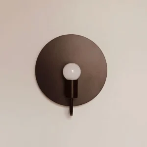 Minimalsit Matte Black Half Round Wall Sconce with Curved Arm WA1017 3