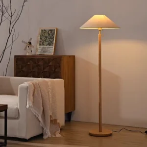 Minimalist Solid Wood Pole Standing Floor Lamp FL-B003 2