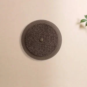 Black Honeycomb Mesh Round LED Wall Sconce with Textured Metal Disc Decor WA1018 3