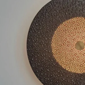 Minimalist Black Speckled Textured Disc LED Wall Sconce WA1019 2