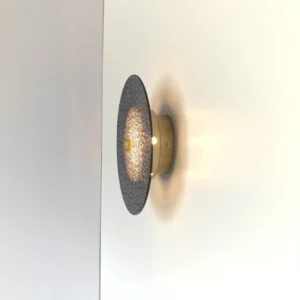 Minimalist Black Speckled Textured Disc LED Wall Sconce WA1019 3