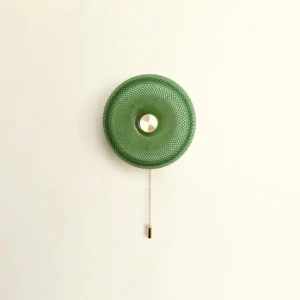 Modern Brass Metal& Green Glass Wall Lamp with Pull Chain WA1020 2